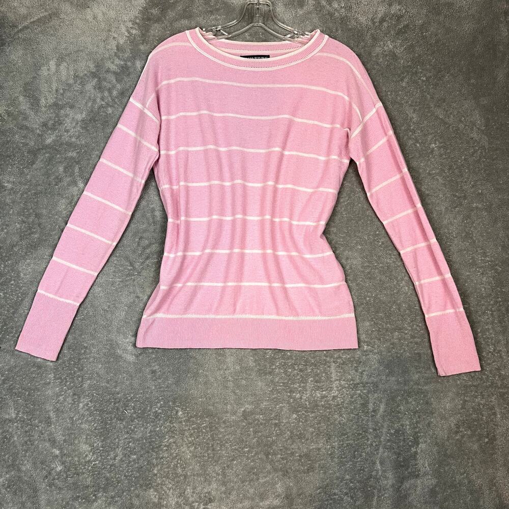 Banana Republic Sweater Italian Yard Merino Cashmere Womens XS Pink Striped